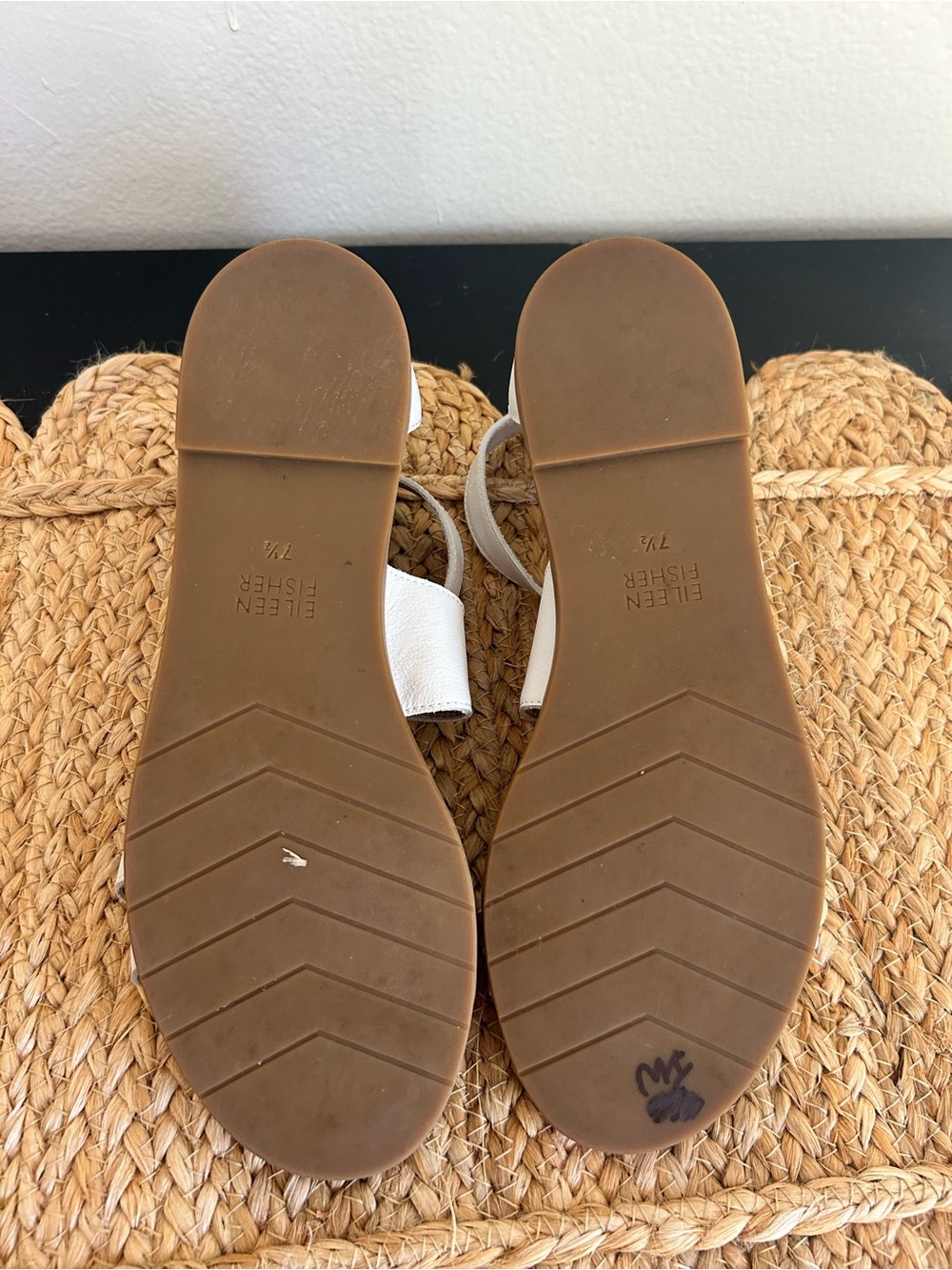 Eileen Fisher CiCi White Leather Strappy Sandals Women’s 7.5 - Picture 7 of 8